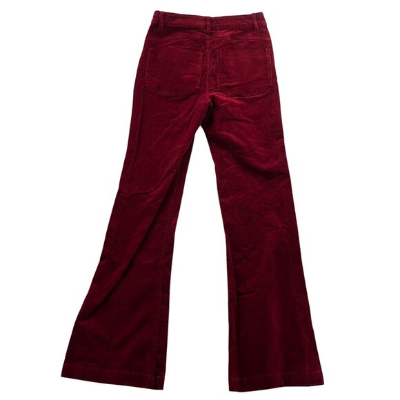Unique Vintage Women Pants Medium Red Corduroy Flare Leg Preppy Y2K Casual Retro - Picture 2 of 11